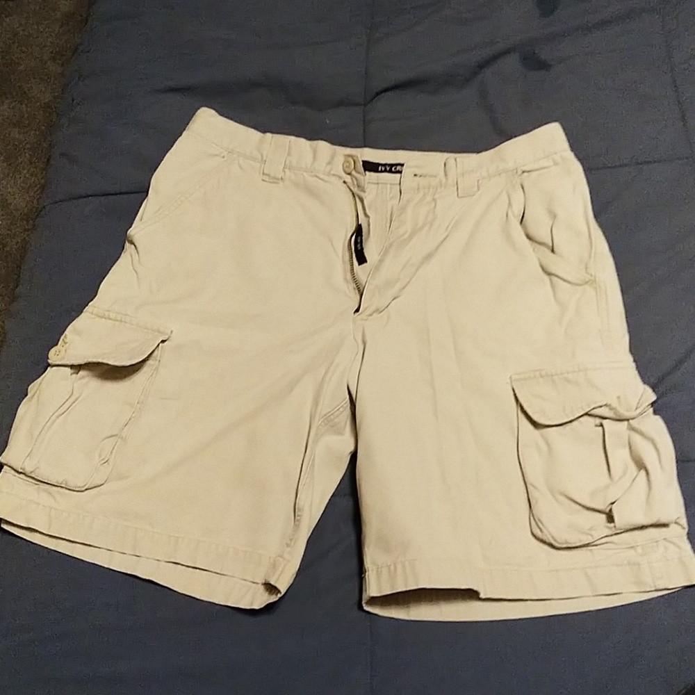 Khaki cargo shorts